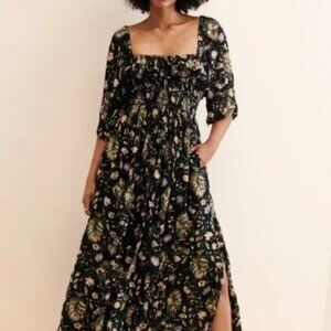 Oasis Midi Dress - XS - Free People - Black Combo